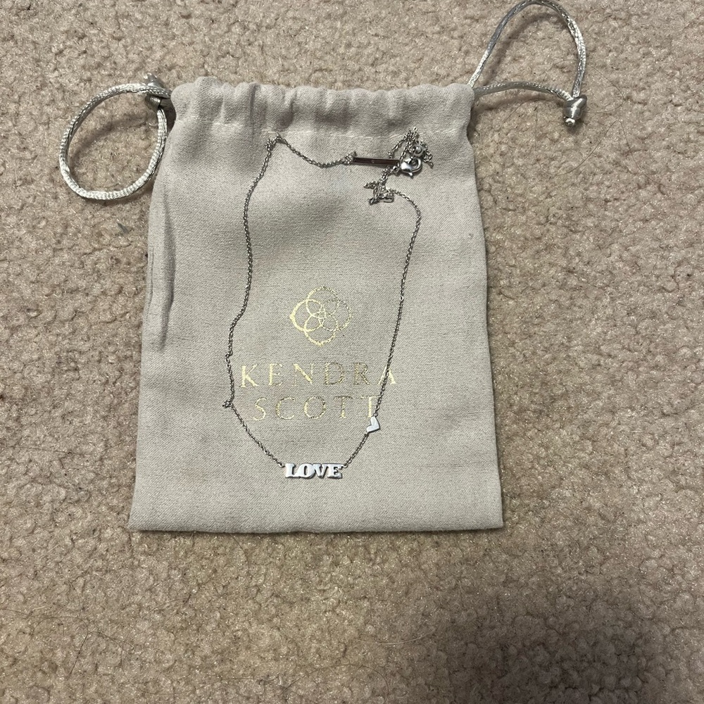 Kendra Scott Silver “Love” Necklace